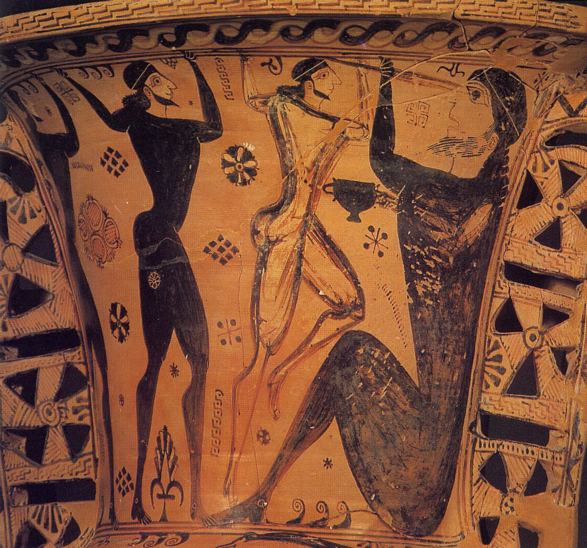 Archaic rough geometric vase painting