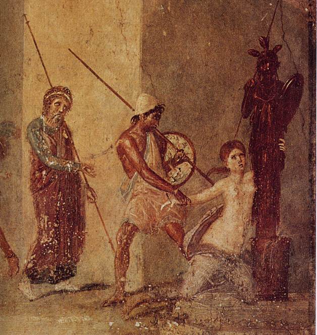 Pompeii wall painting, detail