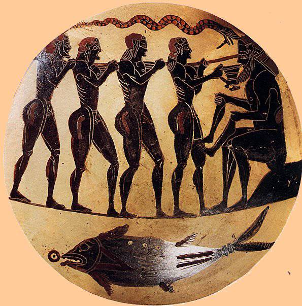Later Archaic black figure vase