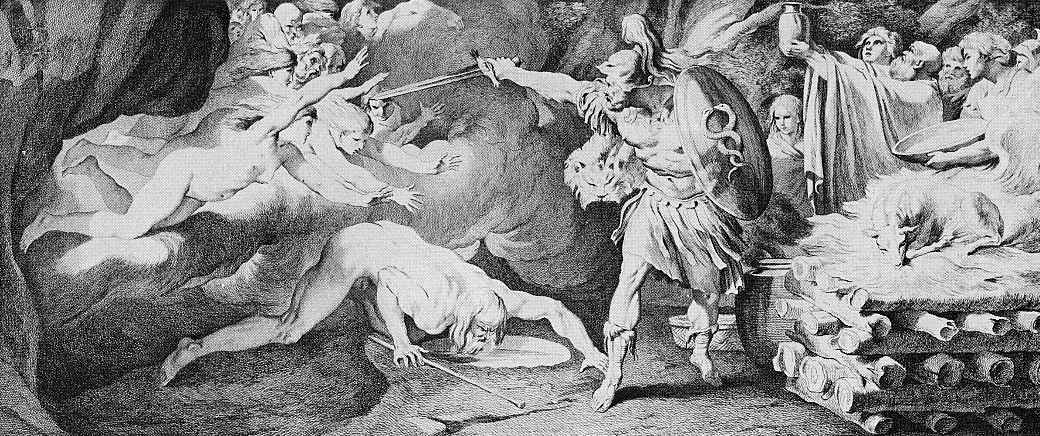 Odysseus fending of spirits, Bouchardon